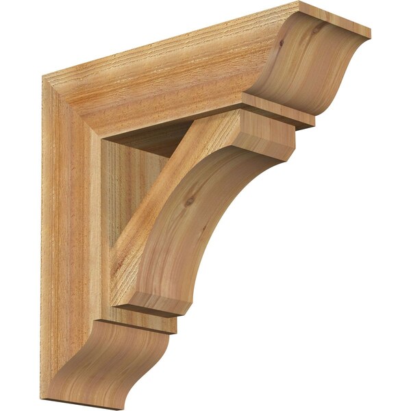 Ekena Millwork Legacy Traditional Rough Sawn Bracket w/ Offset Brace, Western Red Cedar, 8"W x 24"D x 24"H BKT0806X24X24LEC01RWR - main